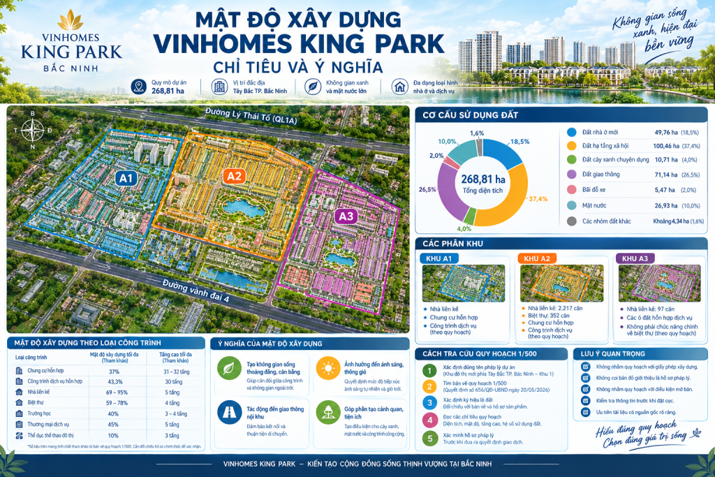 Mật độ xây dựng Vinhomes King Park: Chỉ tiêu và ý nghĩa
