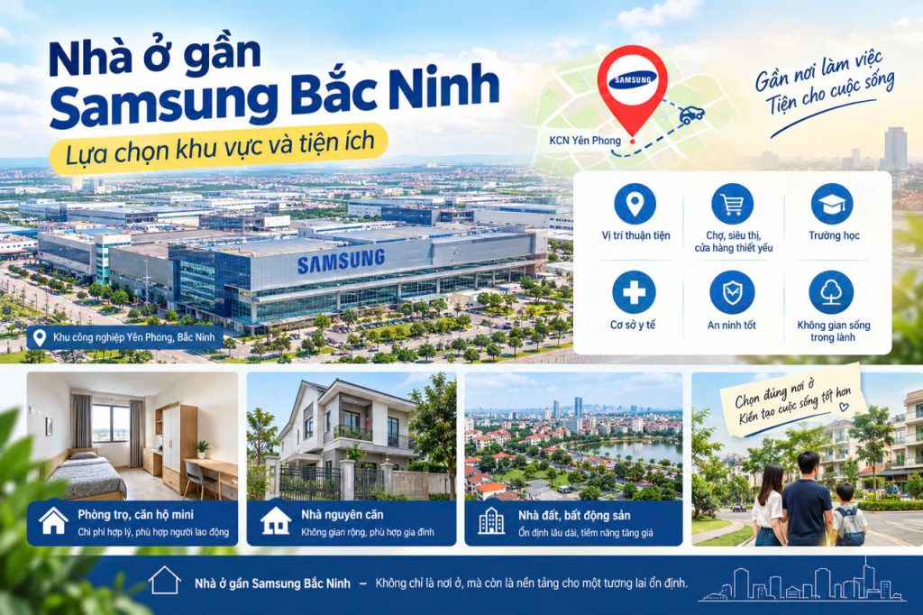 Nhà ở gần Samsung Bắc Ninh: Lựa chọn khu vực và tiện ích