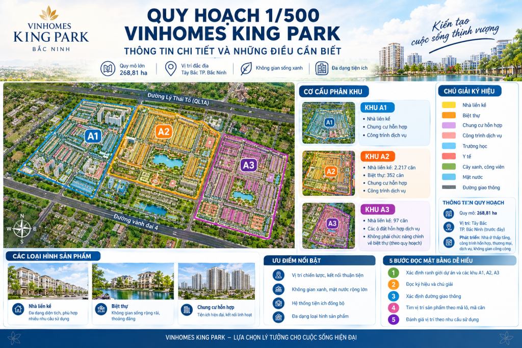 Quy hoạch 1/500 Vinhomes King Park: Hồ sơ và nội dung cần hiểu