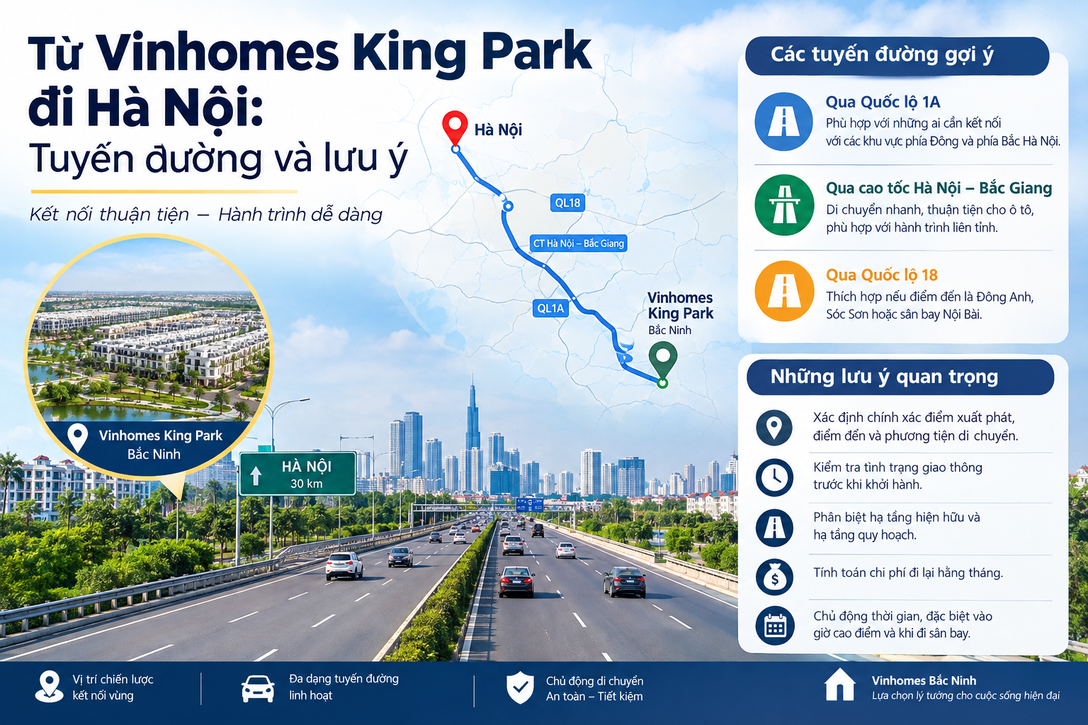 Từ Vinhomes King Park đi Hà Nội: Tuyến đường và lưu ý