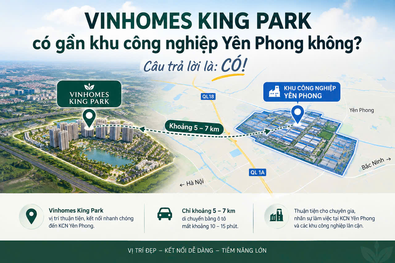 Vinhomes King Park gần khu công nghiệp Yên Phong không?