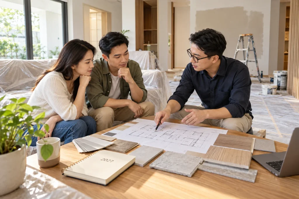 Năm 2027 sửa nhà có cần xem tuổi không – minh họa chuẩn bị kế hoạch nhà ở